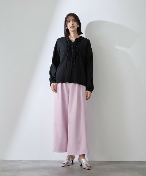 QUEENS COURT / クイーンズコート シャツ・ブラウス | ストレッチジョーゼットミニフリルブラウス | 詳細7