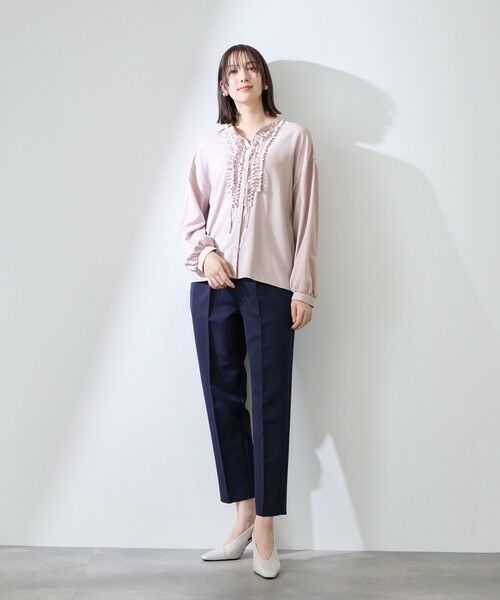 QUEENS COURT / クイーンズコート シャツ・ブラウス | ストレッチジョーゼットミニフリルブラウス | 詳細12