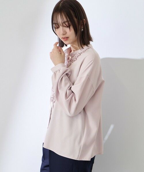 QUEENS COURT / クイーンズコート シャツ・ブラウス | ストレッチジョーゼットミニフリルブラウス | 詳細10