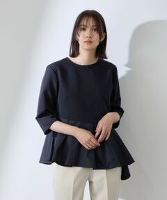 QUEENS COURT / クイーンズコート シャツ・ブラウス | ダブルクロスストレッチペプラムブラウス