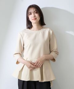 QUEENS COURT / クイーンズコート シャツ・ブラウス | ダブルクロスストレッチペプラムブラウス