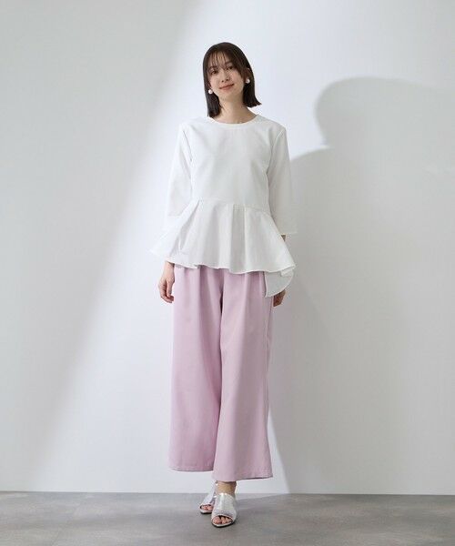 QUEENS COURT / クイーンズコート シャツ・ブラウス | ダブルクロスストレッチペプラムブラウス | 詳細2