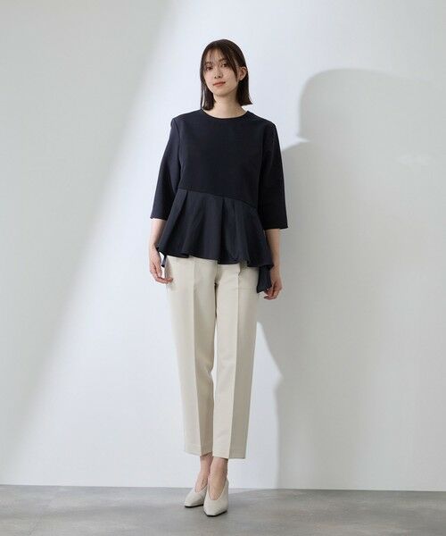 QUEENS COURT / クイーンズコート シャツ・ブラウス | ダブルクロスストレッチペプラムブラウス | 詳細11