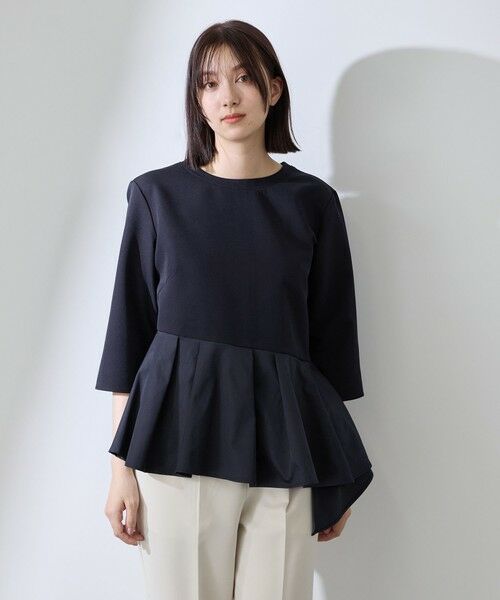 QUEENS COURT / クイーンズコート シャツ・ブラウス | ダブルクロスストレッチペプラムブラウス | 詳細5
