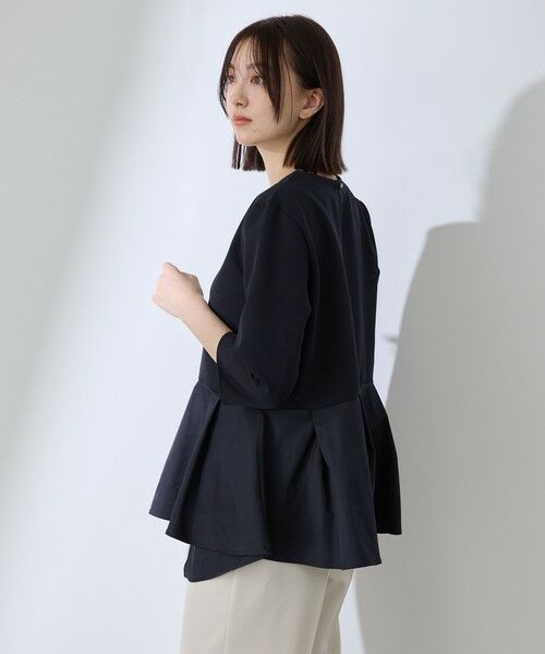 QUEENS COURT / クイーンズコート シャツ・ブラウス | ダブルクロスストレッチペプラムブラウス | 詳細6