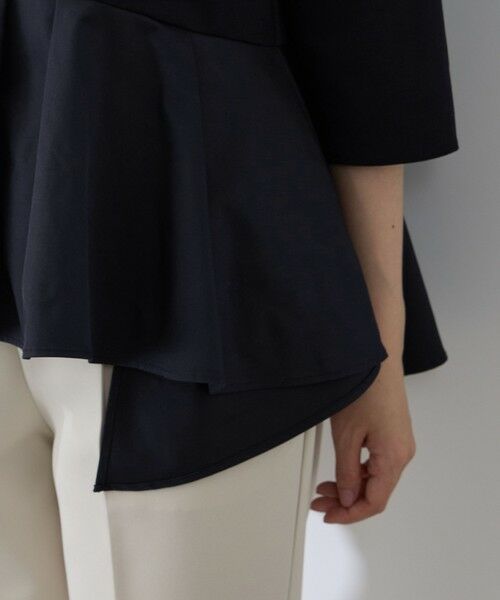 QUEENS COURT / クイーンズコート シャツ・ブラウス | ダブルクロスストレッチペプラムブラウス | 詳細9