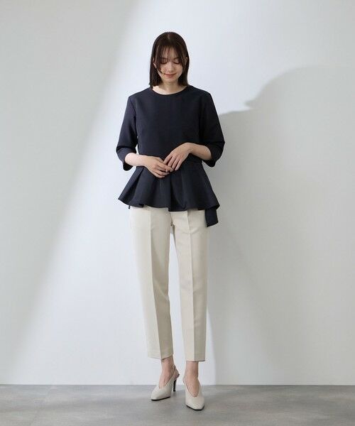 QUEENS COURT / クイーンズコート シャツ・ブラウス | ダブルクロスストレッチペプラムブラウス | 詳細10