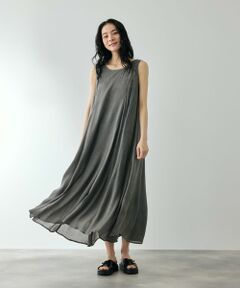QUEENS COURT / クイーンズコート ロング・マキシ丈ワンピース | レーヨンデニムパネルワンピース