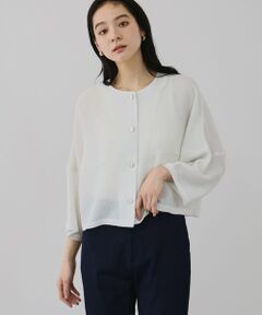 QUEENS COURT / クイーンズコート テーラードジャケット | ラメッシュノーカラージャケット