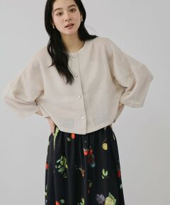 QUEENS COURT / クイーンズコート テーラードジャケット | ラメッシュノーカラージャケット