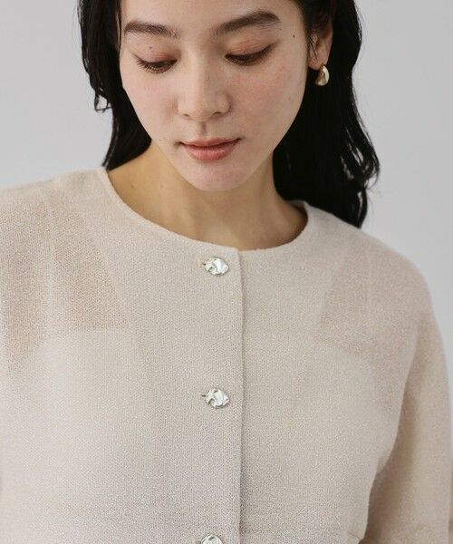 QUEENS COURT / クイーンズコート テーラードジャケット | ラメッシュノーカラージャケット | 詳細8