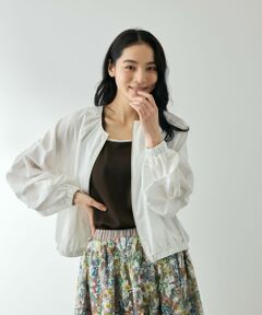 QUEENS COURT / クイーンズコート テーラードジャケット | ホイップスリーブノーカラーブルゾン