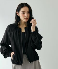 QUEENS COURT / クイーンズコート テーラードジャケット | ホイップスリーブノーカラーブルゾン