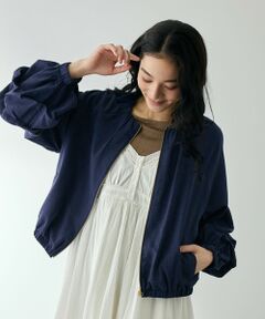 QUEENS COURT / クイーンズコート テーラードジャケット | ホイップスリーブノーカラーブルゾン