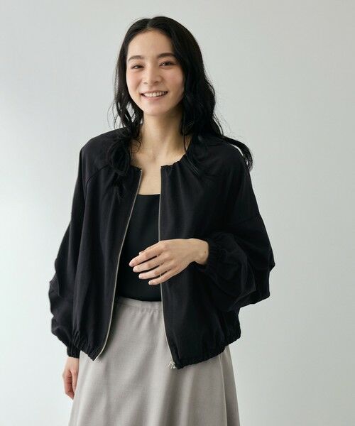 QUEENS COURT / クイーンズコート テーラードジャケット | ホイップスリーブノーカラーブルゾン | 詳細5