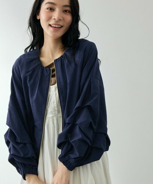 QUEENS COURT / クイーンズコート テーラードジャケット | ホイップスリーブノーカラーブルゾン | 詳細12