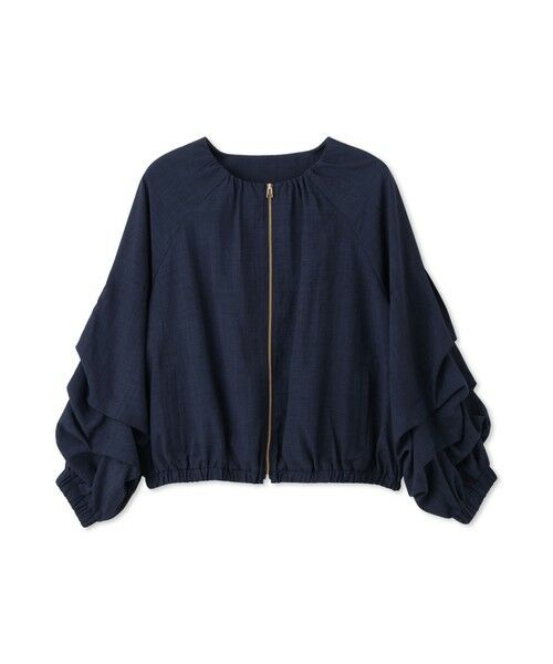 QUEENS COURT / クイーンズコート テーラードジャケット | ホイップスリーブノーカラーブルゾン | 詳細15