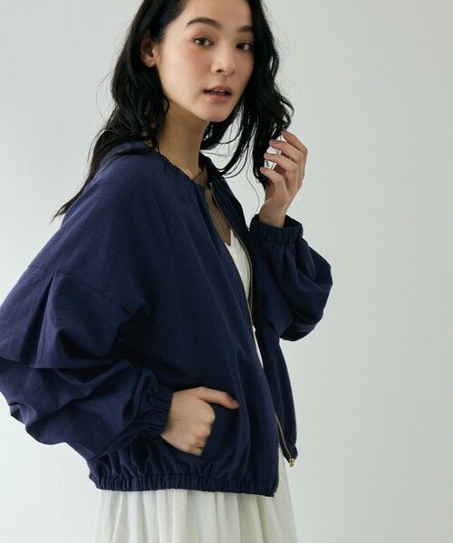 QUEENS COURT / クイーンズコート テーラードジャケット | ホイップスリーブノーカラーブルゾン | 詳細10