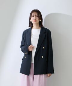 QUEENS COURT / クイーンズコート テーラードジャケット | ストレッチツイルダブルボタンテーラードジャケット