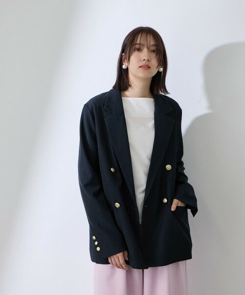 QUEENS COURT / クイーンズコート テーラードジャケット | ストレッチツイルダブルボタンテーラードジャケット | 詳細1