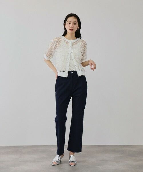 QUEENS COURT / クイーンズコート カーディガン・ボレロ | フラワー刺繍テキスタイルカーディガン | 詳細3