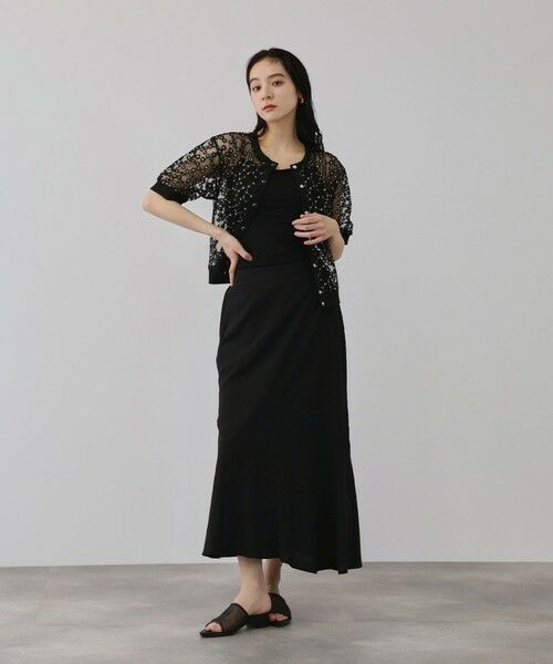 QUEENS COURT / クイーンズコート カーディガン・ボレロ | フラワー刺繍テキスタイルカーディガン | 詳細13