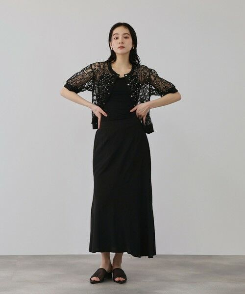 QUEENS COURT / クイーンズコート カーディガン・ボレロ | フラワー刺繍テキスタイルカーディガン | 詳細14