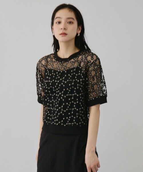 QUEENS COURT / クイーンズコート カーディガン・ボレロ | フラワー刺繍テキスタイルカーディガン | 詳細10