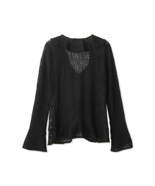 QUEENS COURT / クイーンズコート カットソー | ストレッチレースラッフルカラートップス | 詳細9