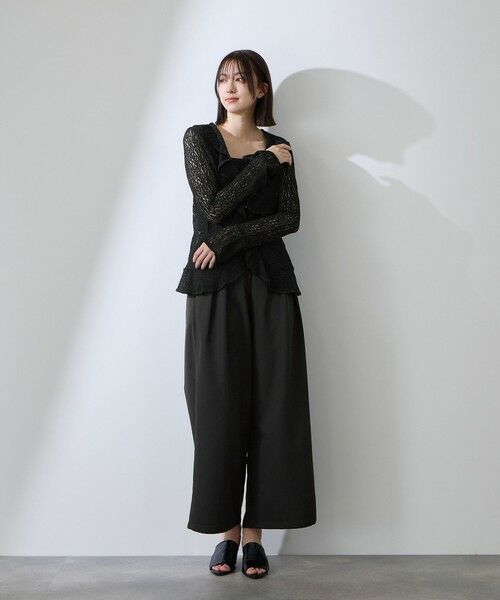 QUEENS COURT / クイーンズコート カットソー | ストレッチレースラッフルカラートップス | 詳細6