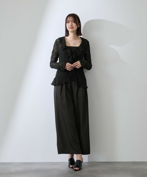 QUEENS COURT / クイーンズコート カットソー | ストレッチレースラッフルカラートップス | 詳細7