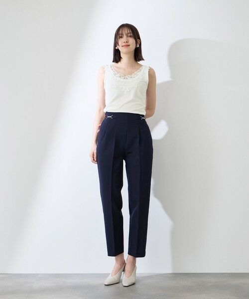 QUEENS COURT / クイーンズコート カットソー | レースパーツデュアルフェイスタンクトップ | 詳細2