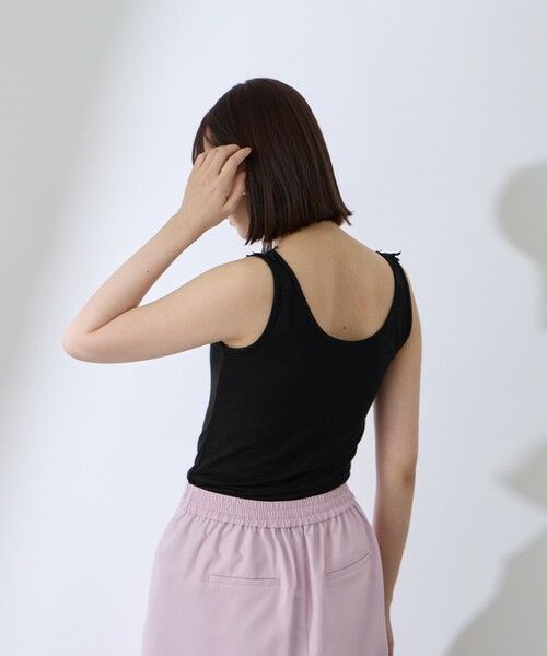 QUEENS COURT / クイーンズコート カットソー | レースパーツデュアルフェイスタンクトップ | 詳細6