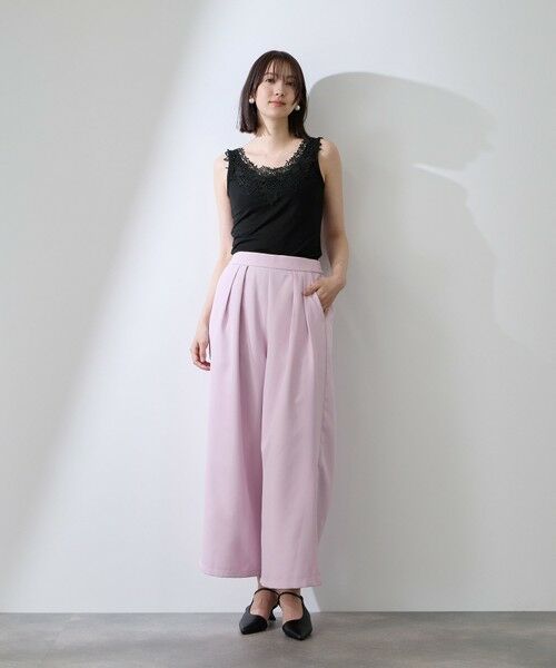 QUEENS COURT / クイーンズコート カットソー | レースパーツデュアルフェイスタンクトップ | 詳細9