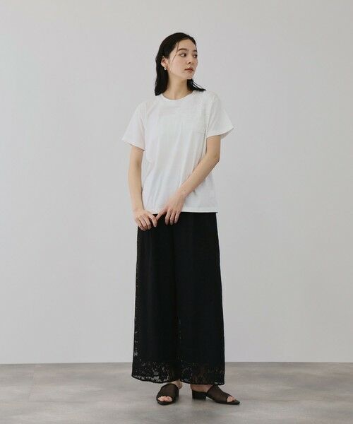 QUEENS COURT / クイーンズコート カットソー | チュールフラワーモチーフプルオーバー | 詳細2