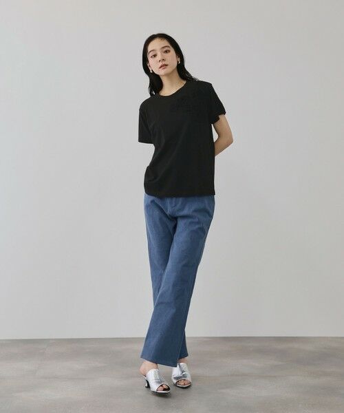 QUEENS COURT / クイーンズコート カットソー | チュールフラワーモチーフプルオーバー | 詳細6