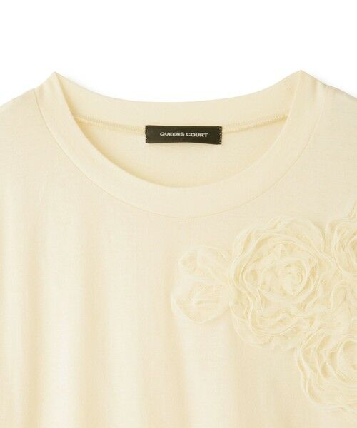 QUEENS COURT / クイーンズコート カットソー | チュールフラワーモチーフプルオーバー | 詳細15
