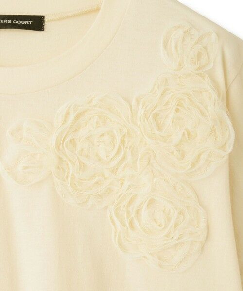 QUEENS COURT / クイーンズコート カットソー | チュールフラワーモチーフプルオーバー | 詳細16