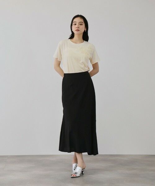 QUEENS COURT / クイーンズコート カットソー | チュールフラワーモチーフプルオーバー | 詳細11