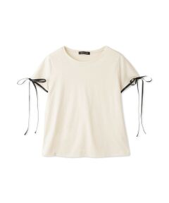 QUEENS COURT / クイーンズコート カットソー | サテンリボンスリーブプルオーバー