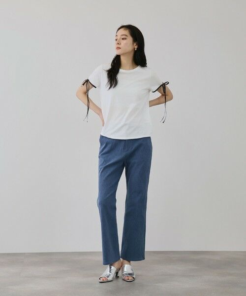 QUEENS COURT / クイーンズコート カットソー | サテンリボンスリーブプルオーバー | 詳細4