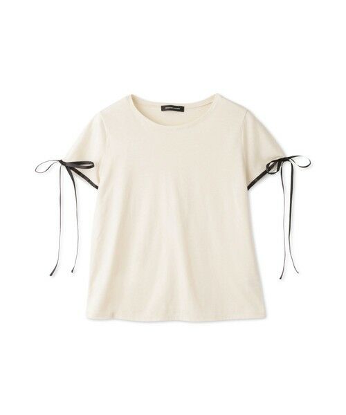 QUEENS COURT / クイーンズコート カットソー | サテンリボンスリーブプルオーバー（ベージュ）