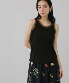 QUEENS COURT / クイーンズコート キャミソール・チューブトップ | チュールネックラインタンクトップ