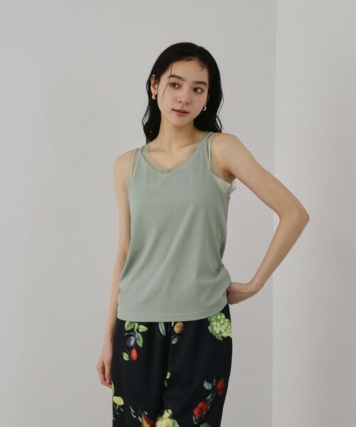 QUEENS COURT / クイーンズコート キャミソール・チューブトップ | チュールネックラインタンクトップ | 詳細9