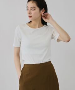 QUEENS COURT / クイーンズコート カットソー | ニュアンスストレッチリブプルオーバー