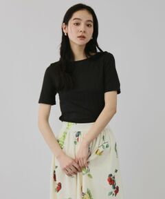 QUEENS COURT / クイーンズコート カットソー | ニュアンスストレッチリブプルオーバー