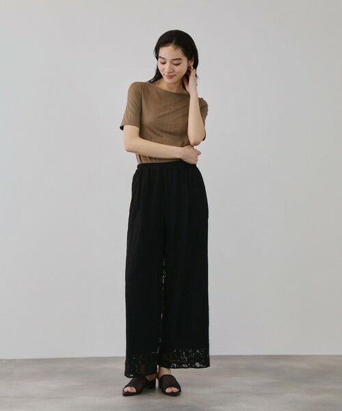 QUEENS COURT / クイーンズコート カットソー | ニュアンスストレッチリブプルオーバー | 詳細10