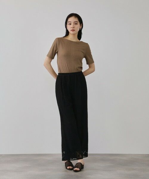 QUEENS COURT / クイーンズコート カットソー | ニュアンスストレッチリブプルオーバー | 詳細11