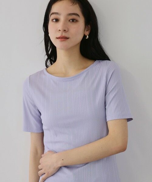 QUEENS COURT / クイーンズコート カットソー | ニュアンスストレッチリブプルオーバー | 詳細13