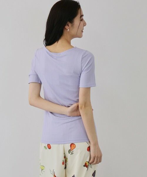 QUEENS COURT / クイーンズコート カットソー | ニュアンスストレッチリブプルオーバー | 詳細16